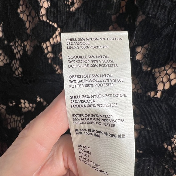 Free People Dangerous Love Mini Dress Black Floral Lace Bohemian Dark Glam Sz 12 - Picture 15 of 16